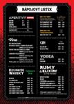 Jídelní a nápojový lístek